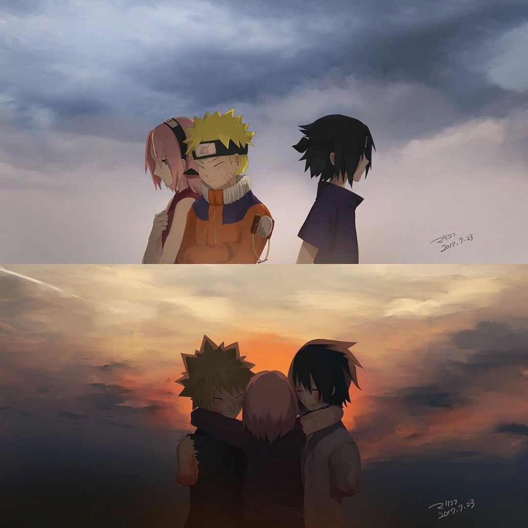 Then And Now Naruto Shippuden Naruto Team 7 Naruto - Naruto Then Boruto Now , HD Wallpaper & Backgrounds