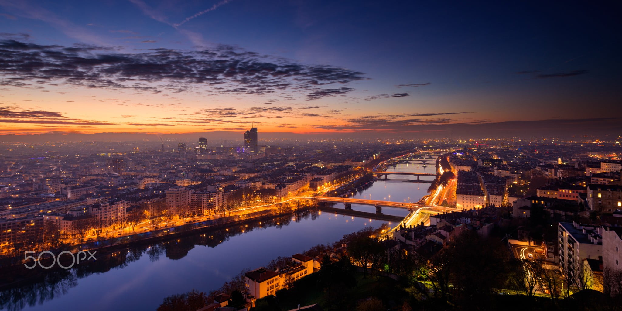 Landscape, Nature, Bridge, River, France, Lyon, Sky, - Lyon Hd , HD Wallpaper & Backgrounds