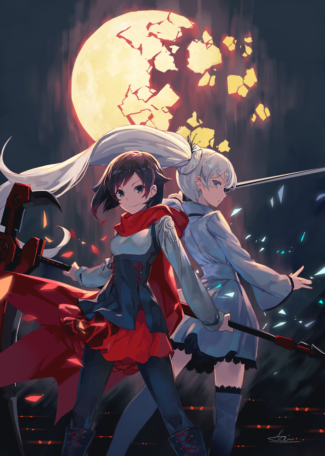 Download Rwby Image - Rwby Ruby And Weiss Fanart , HD Wallpaper & Backgrounds