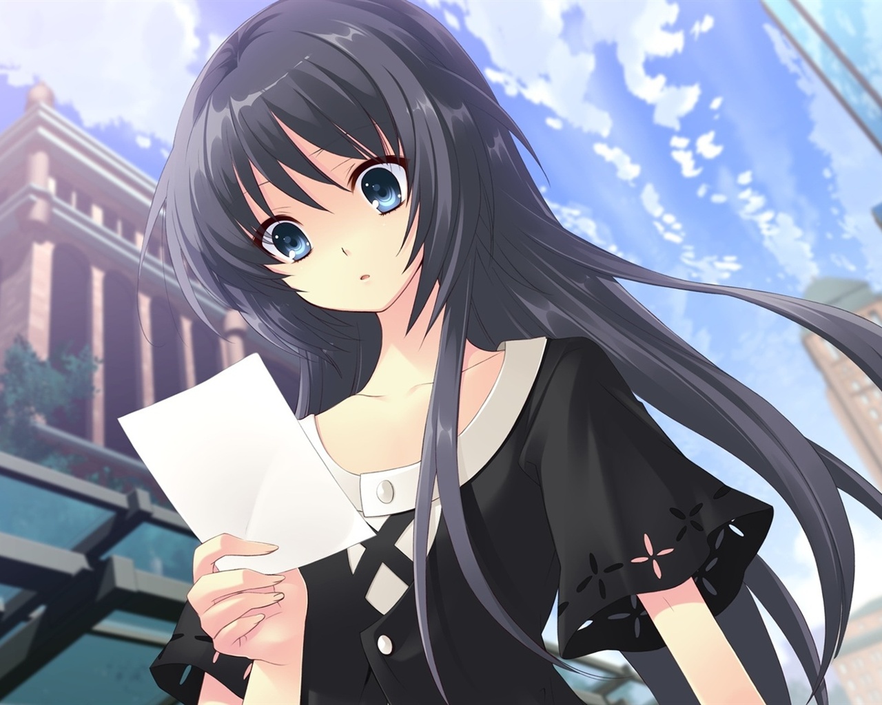 Hd Widescreen - Anime Girl Reading A Letter , HD Wallpaper & Backgrounds
