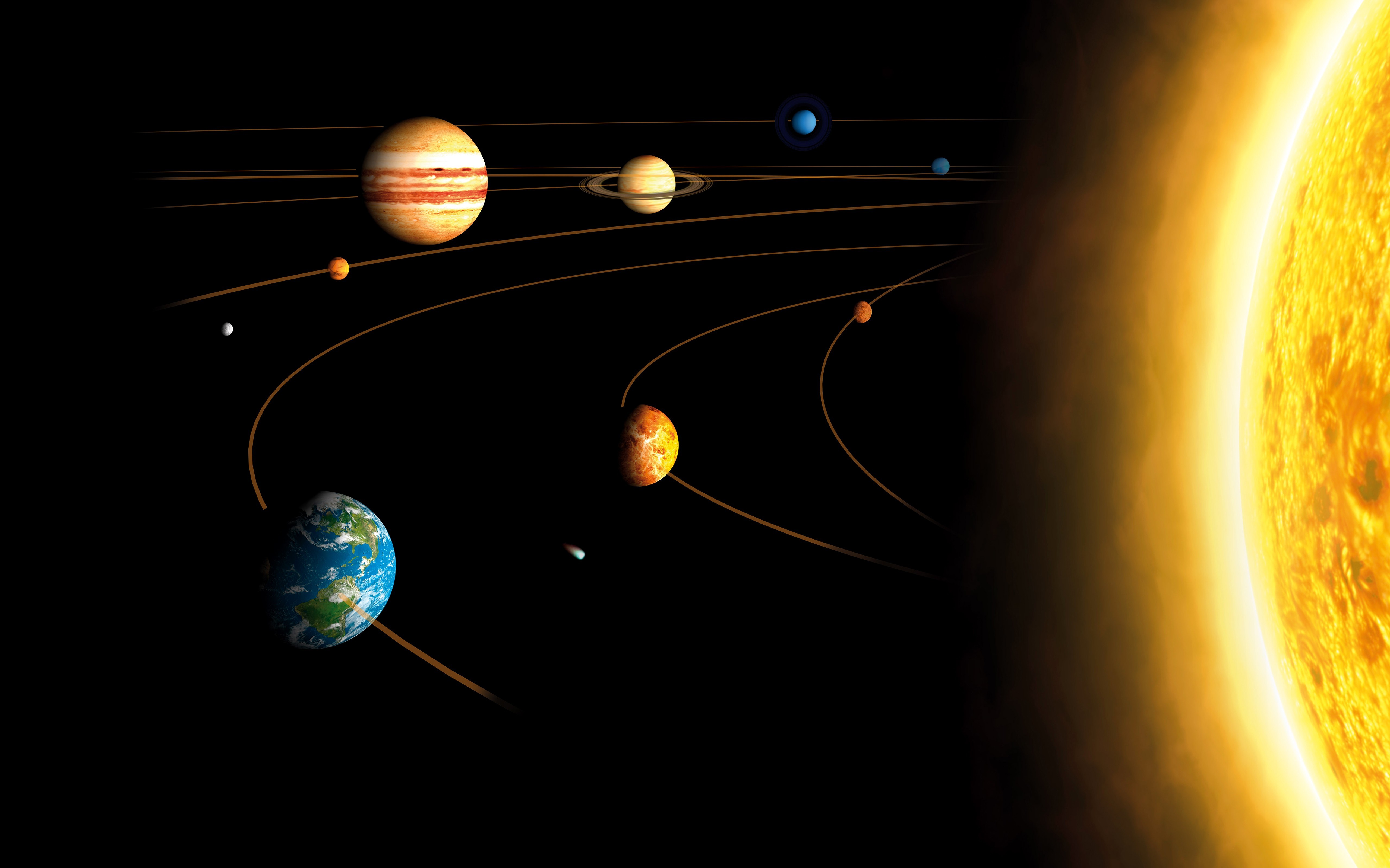 Space, Solar System, Planet, Sun, Mercury, Venus, Earth, - Sun Mercury Venus Earth , HD Wallpaper & Backgrounds