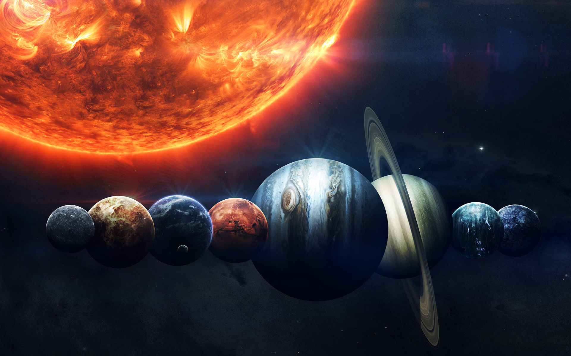 Mercury, Venus, Earth, Mars, Jupiter, Saturn, Uranus, - Planets Wallpaper Hd , HD Wallpaper & Backgrounds