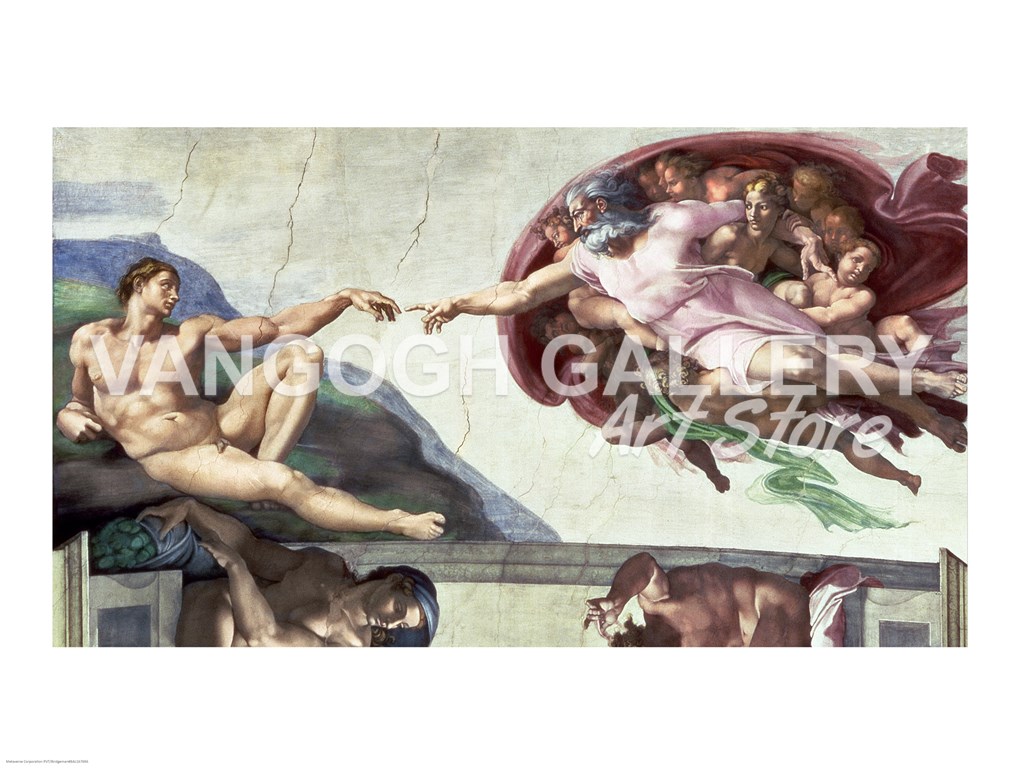 Zoom View Michelangelo Sistine Chapel Ceiling Creation Of
