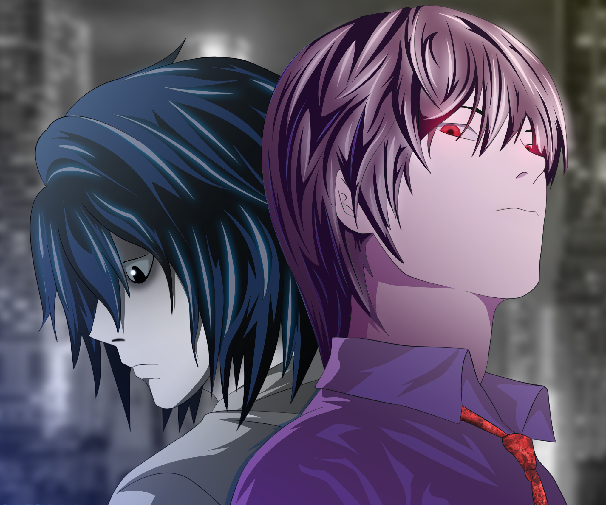 Light Yagami, Kira , L Wallpaper And - Death Note L Et Kira , HD Wallpaper & Backgrounds