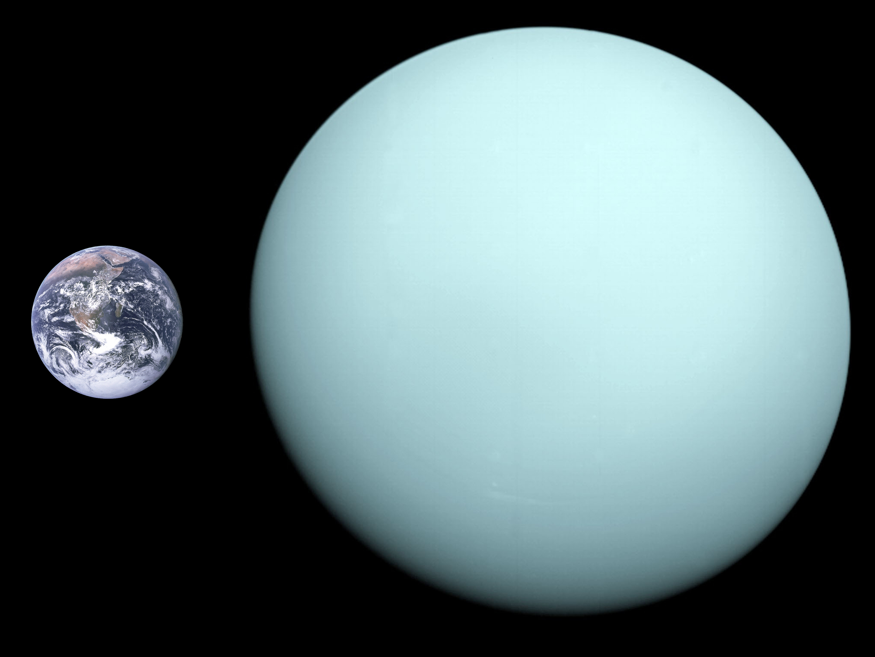 Uranus, Earth Size Comparison 2 - Uranus Planet , HD Wallpaper & Backgrounds