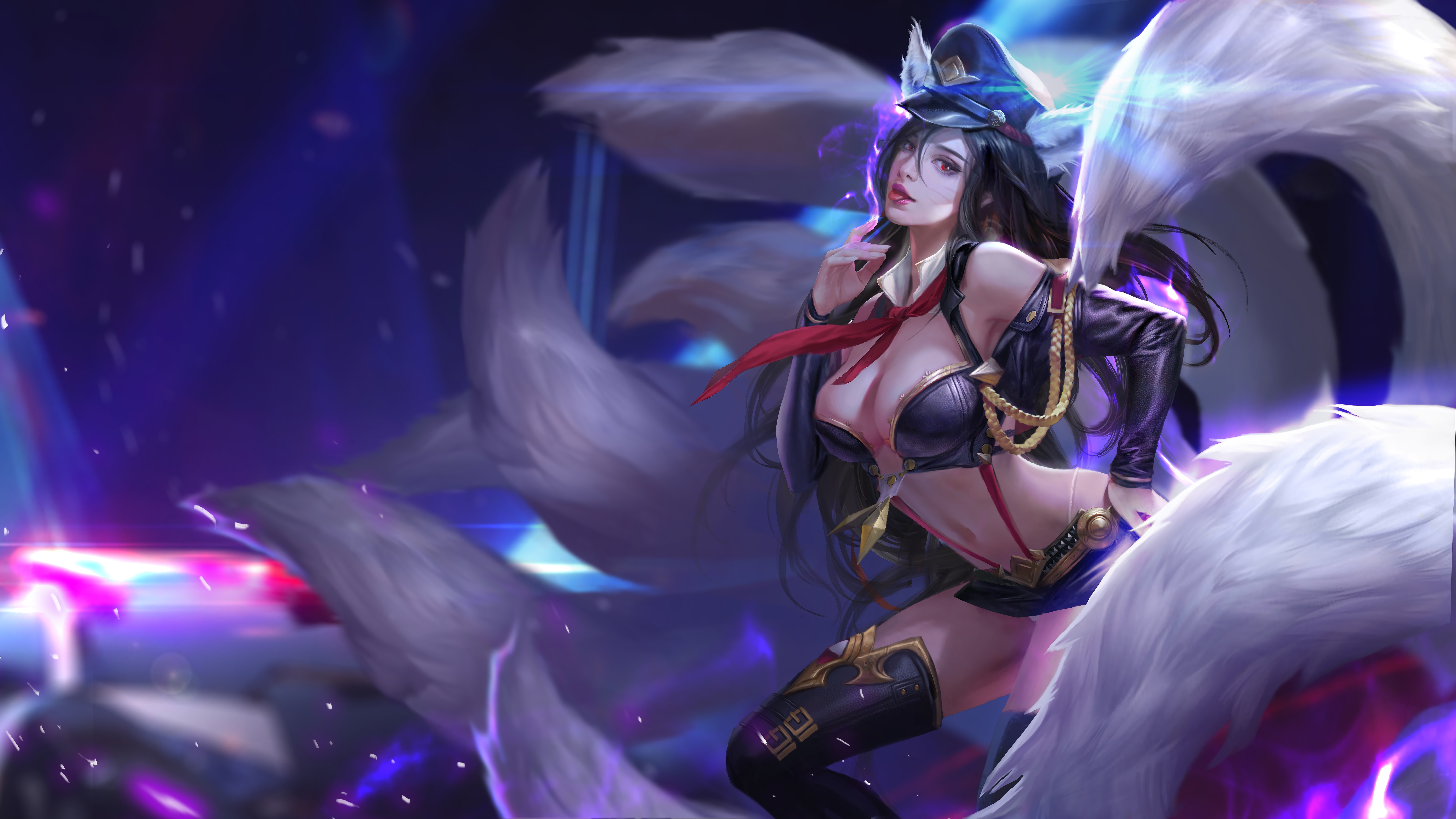 Officer Ahri Lol League Of Legends - League Of Legends All Girls , HD Wallpaper & Backgrounds