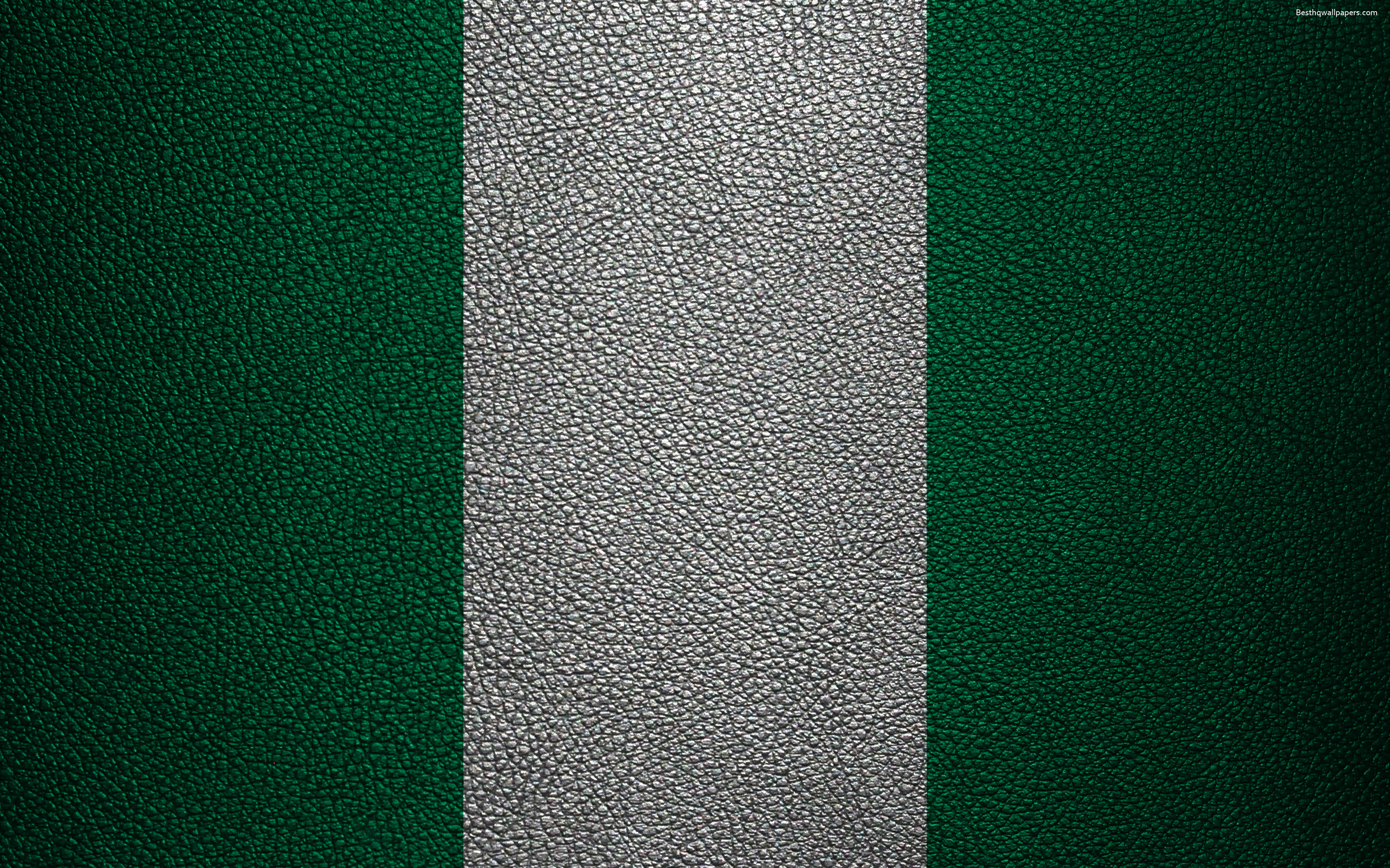 Download Wallpapers Flag Of Nigeria, Africa, 4k, Leather - Nigerian Flag Hd , HD Wallpaper & Backgrounds