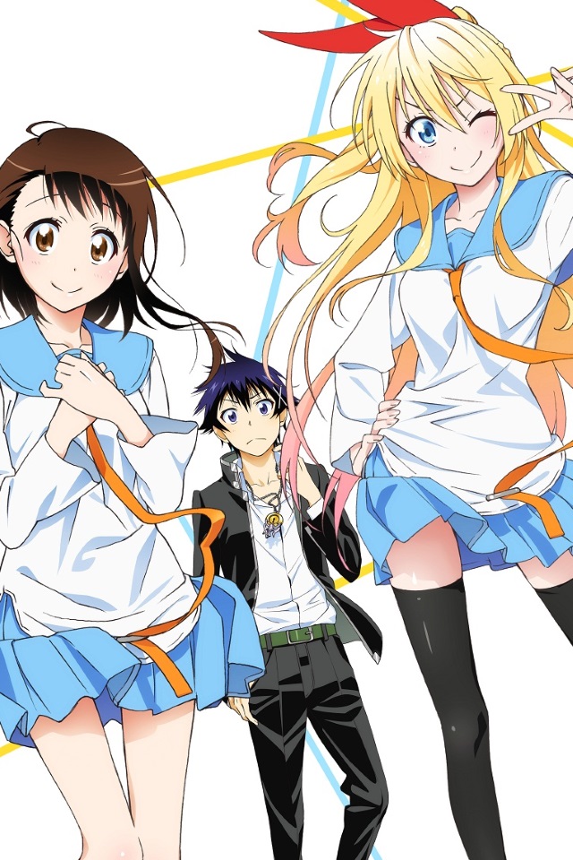 Chitoge Kirisaki Iphone 4 Wallpaper - Raku Chitoge And Onodera , HD Wallpaper & Backgrounds