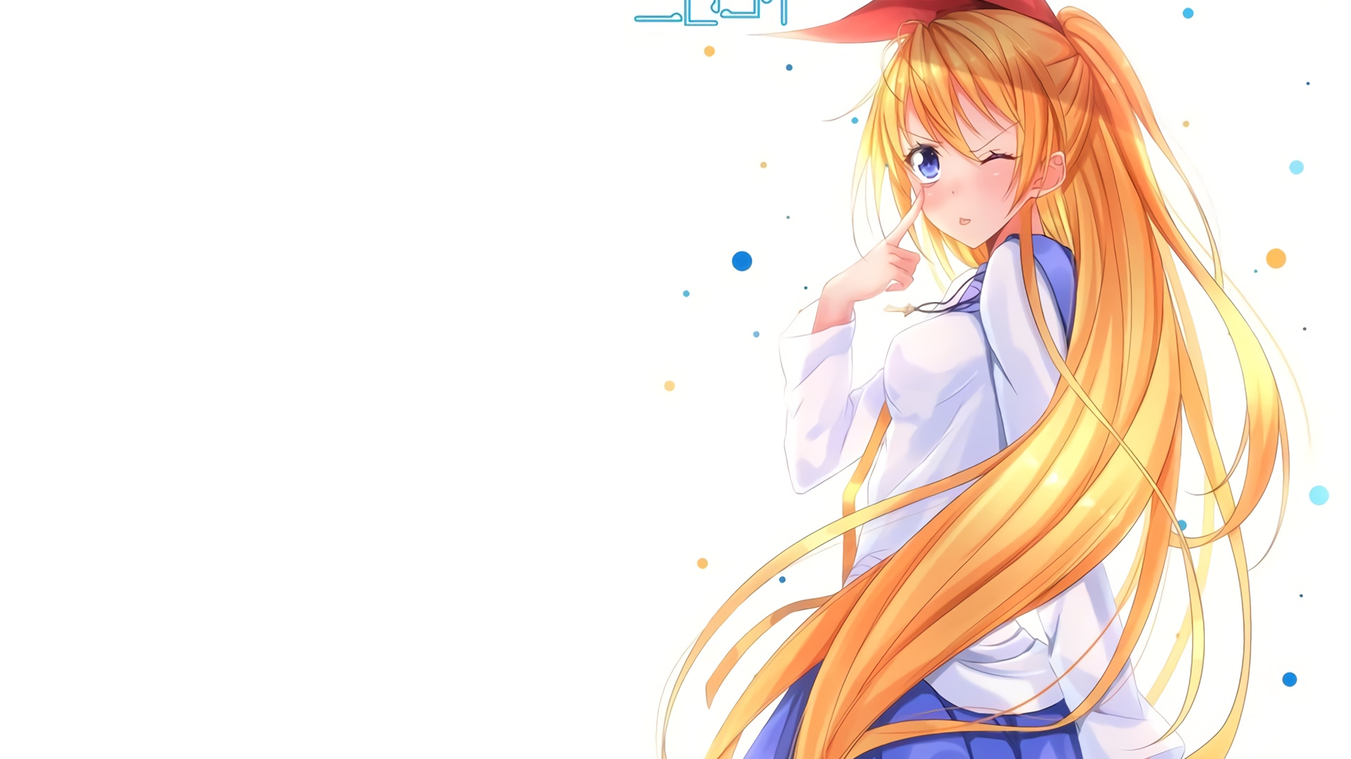 Wallpaper Blonde Anime Girl, Wink, Chitoge Kirisaki, - Chitoge Kirisaki , HD Wallpaper & Backgrounds