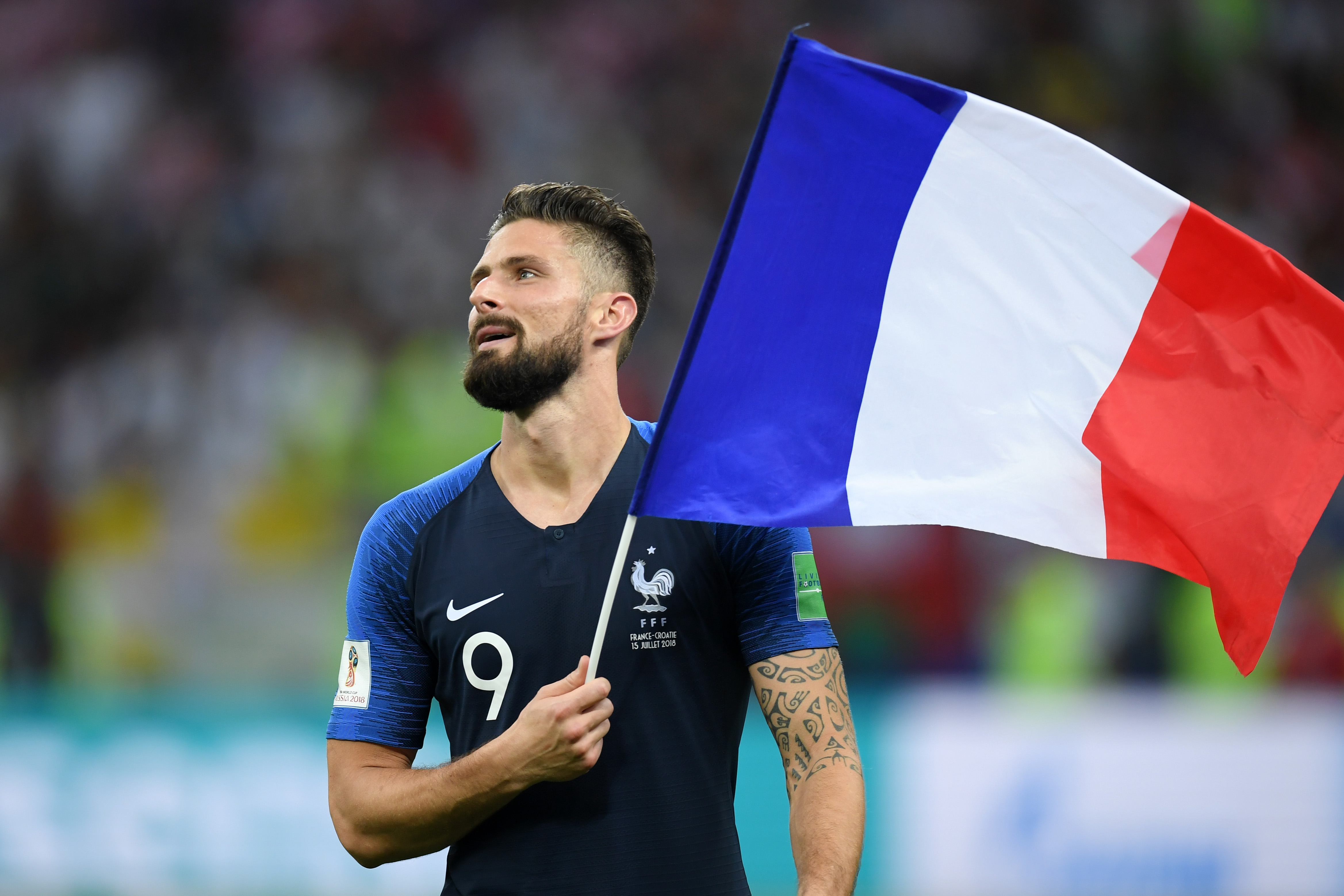 Olivier Giroud Of France Celebrates Following His Sides - Olivier Giroud World Cup , HD Wallpaper & Backgrounds