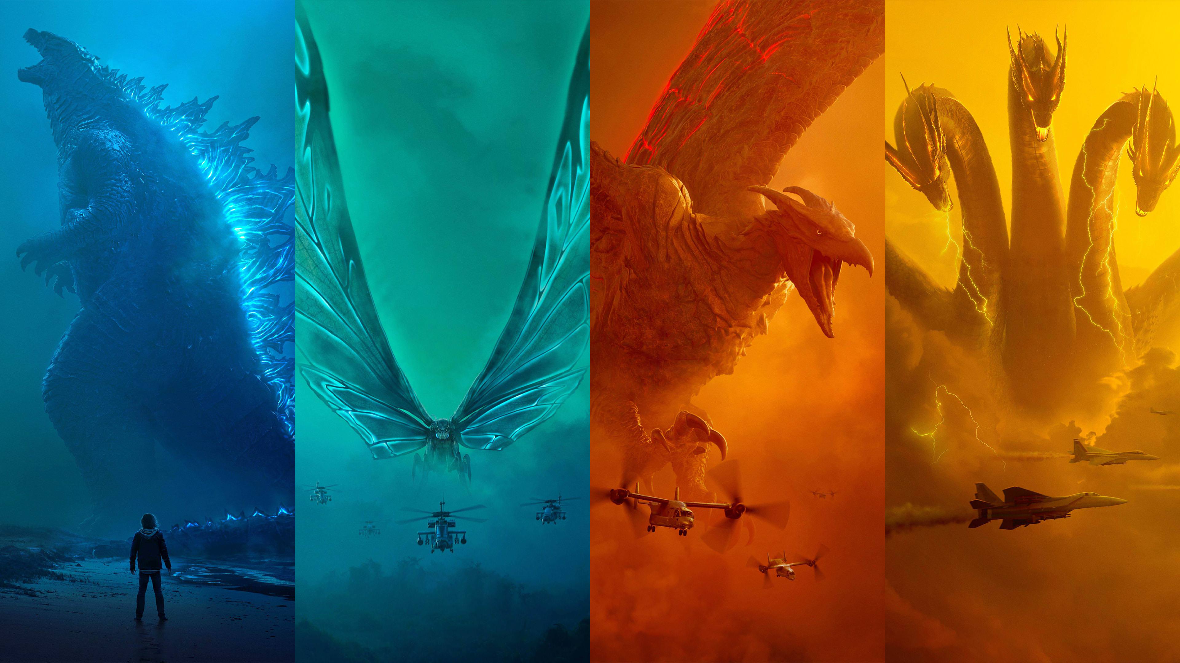 Made A Godzilla Wallpaper Of The Posters - Godzilla Rey De Los Monstruos , HD Wallpaper & Backgrounds