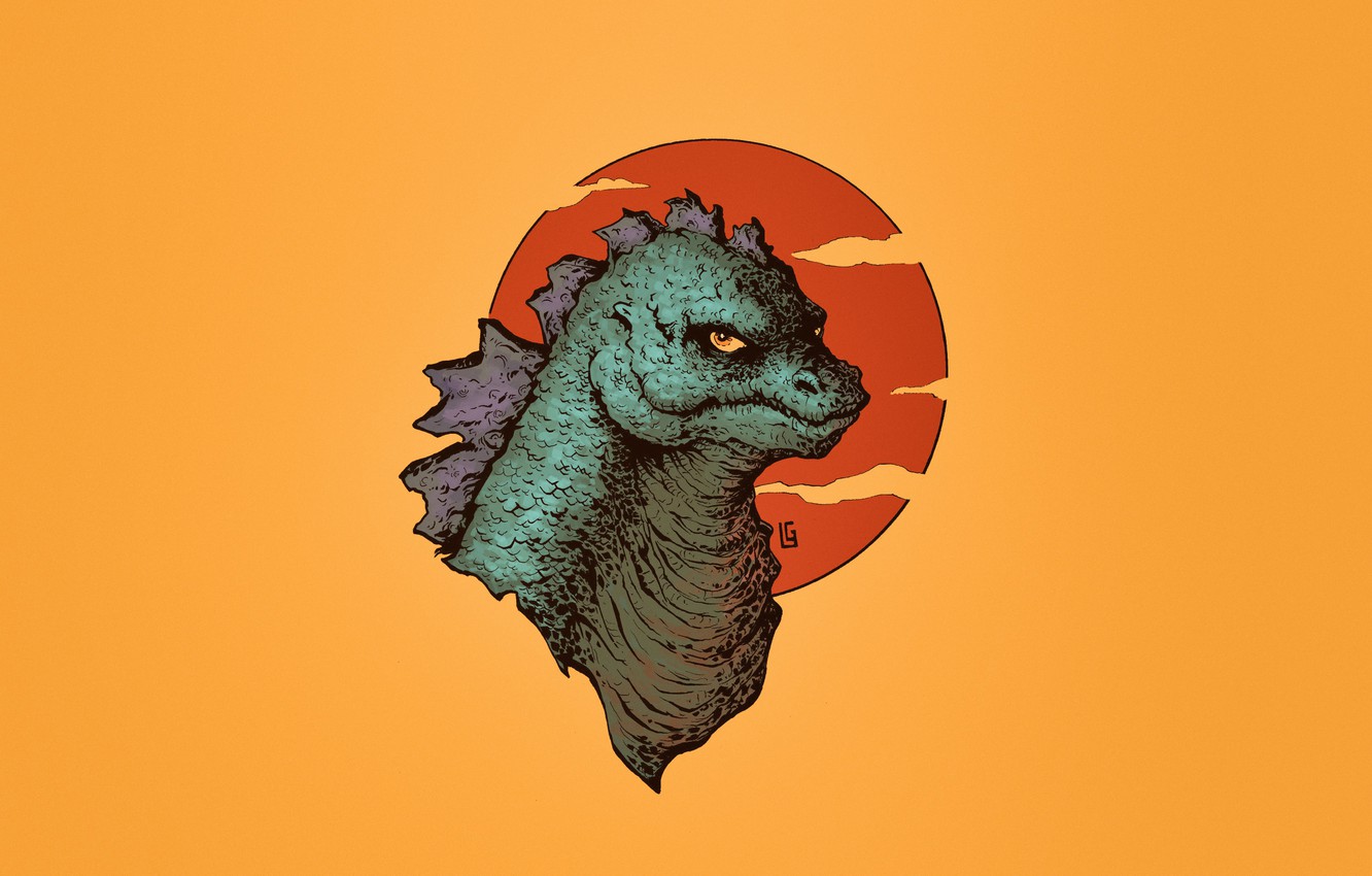 Photo Wallpaper Figure, Monster, Background, Godzilla, - Годзилла Рисунок , HD Wallpaper & Backgrounds