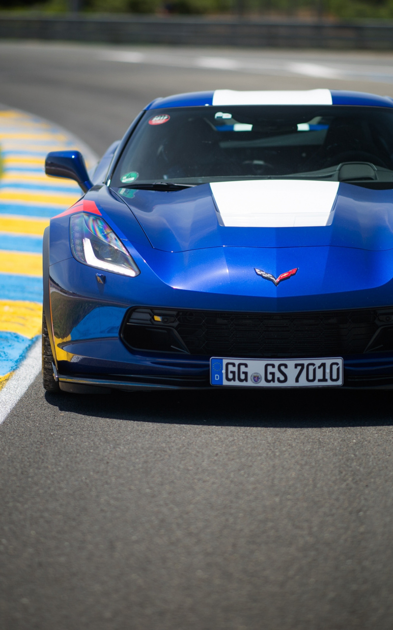 On Road, Blue, Chevrolet Corvette C7, Wallpaper - Chevrolet Corvette , HD Wallpaper & Backgrounds