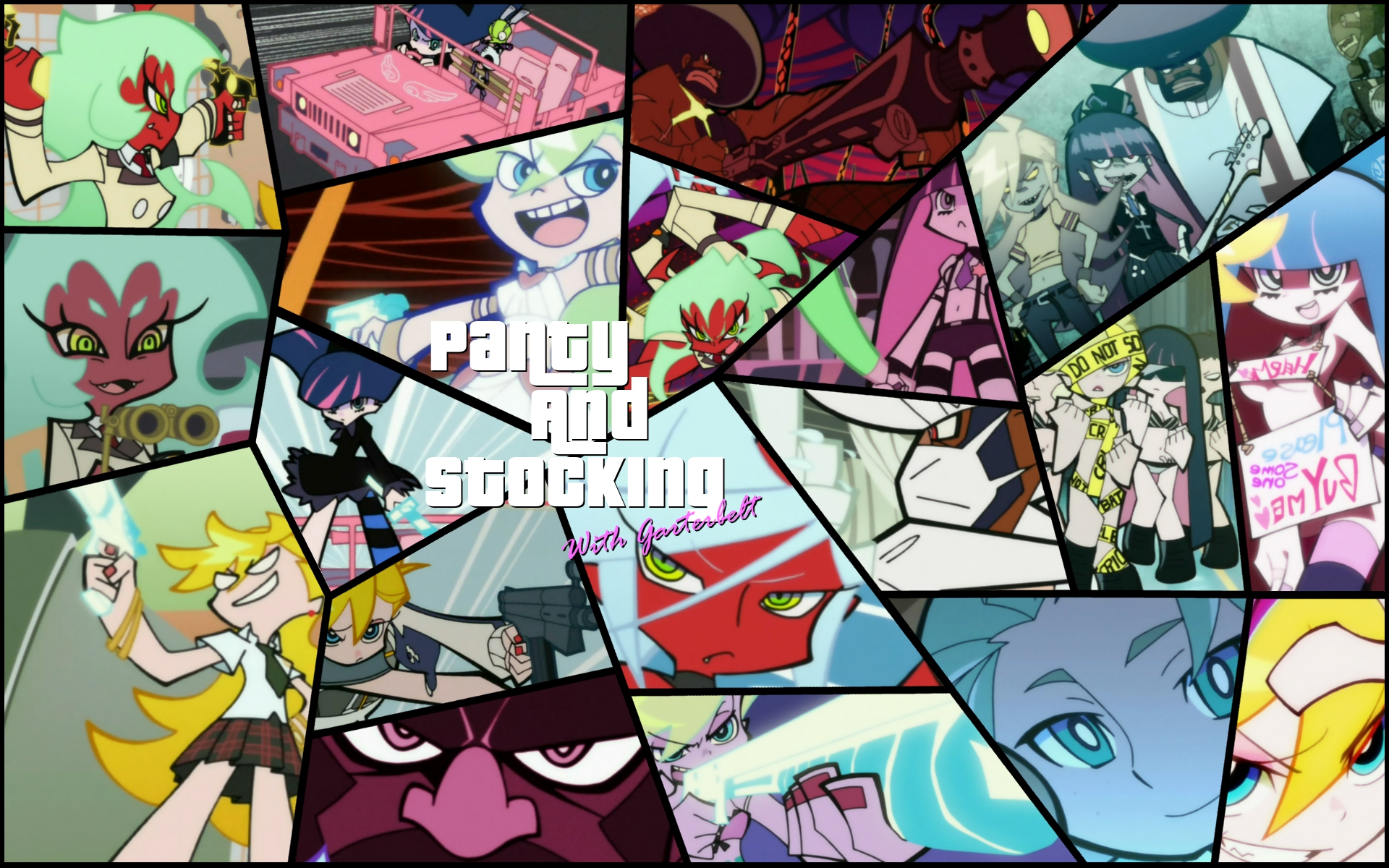 Collage Wallpaper - Panty And Stocking With Garterbelt Comics , HD Wallpaper & Backgrounds