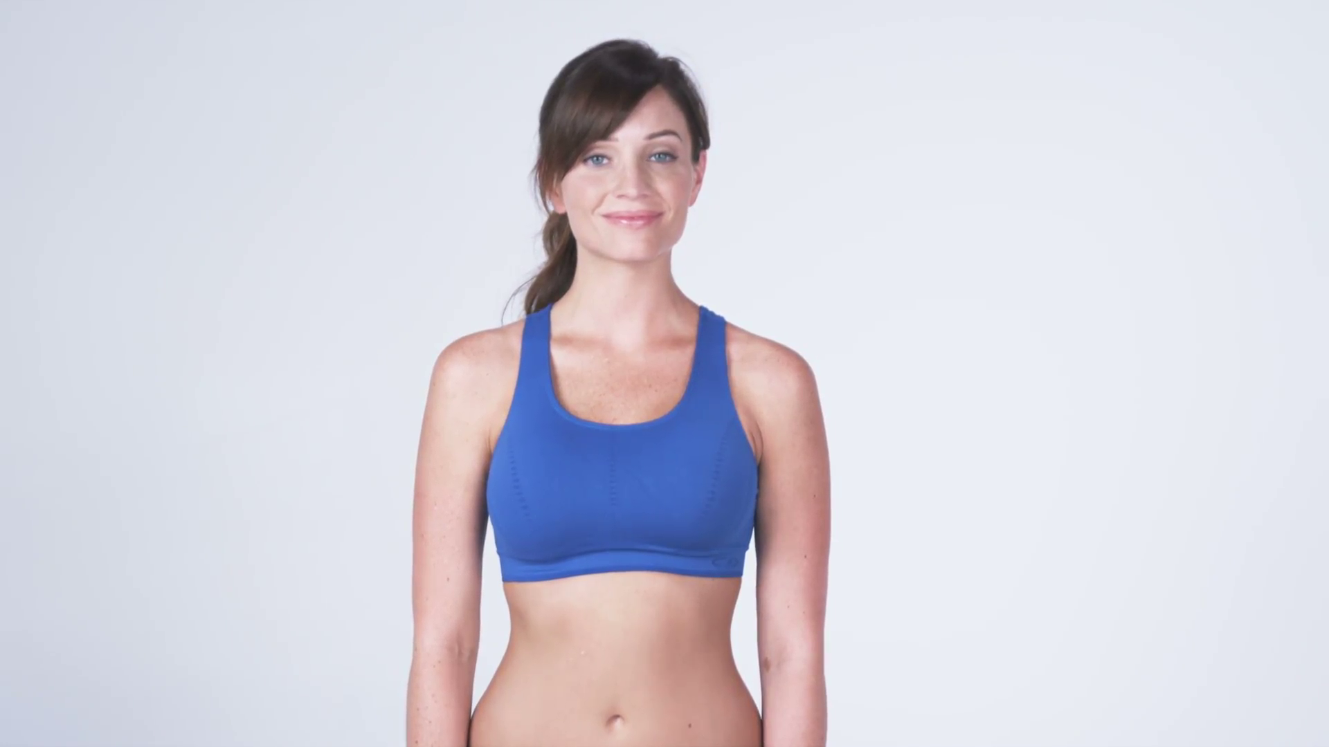 Woman In Blue Sports Bra From Waist Up Stock Video - Woman Front View , HD Wallpaper & Backgrounds
