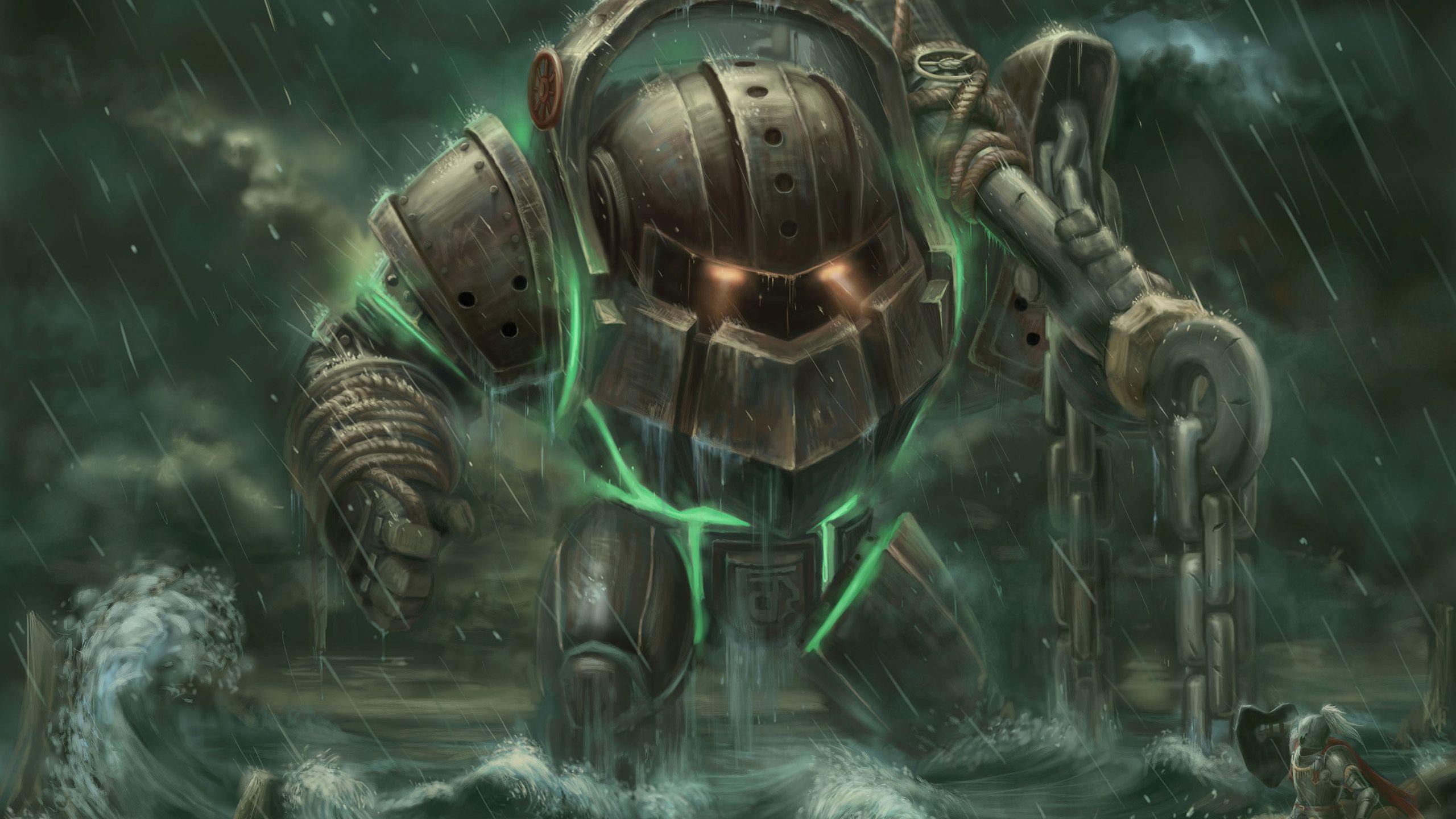 Nautilus In The Rain - Rain League Of Legends , HD Wallpaper & Backgrounds