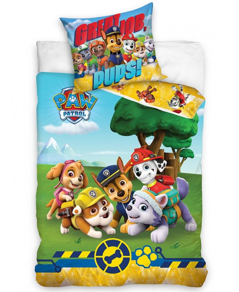 This Paw Patrol Great Job Pups Single Cotton Duvet - Housse De Couette Pat Patrouille , HD Wallpaper & Backgrounds