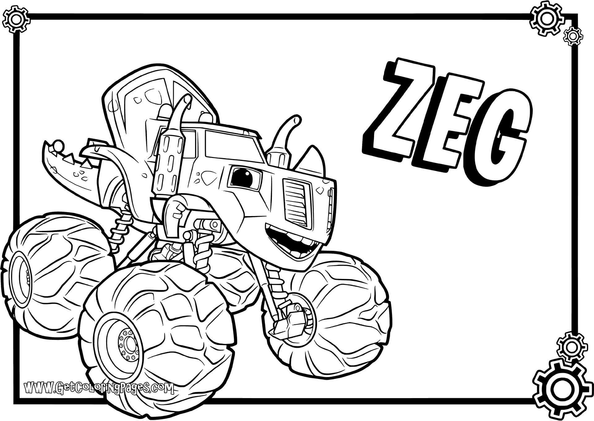 Zeg Blaze And The Monster Machines Coloring Pages - Blaze And The Monster Machines Zeg Coloring Pages , HD Wallpaper & Backgrounds