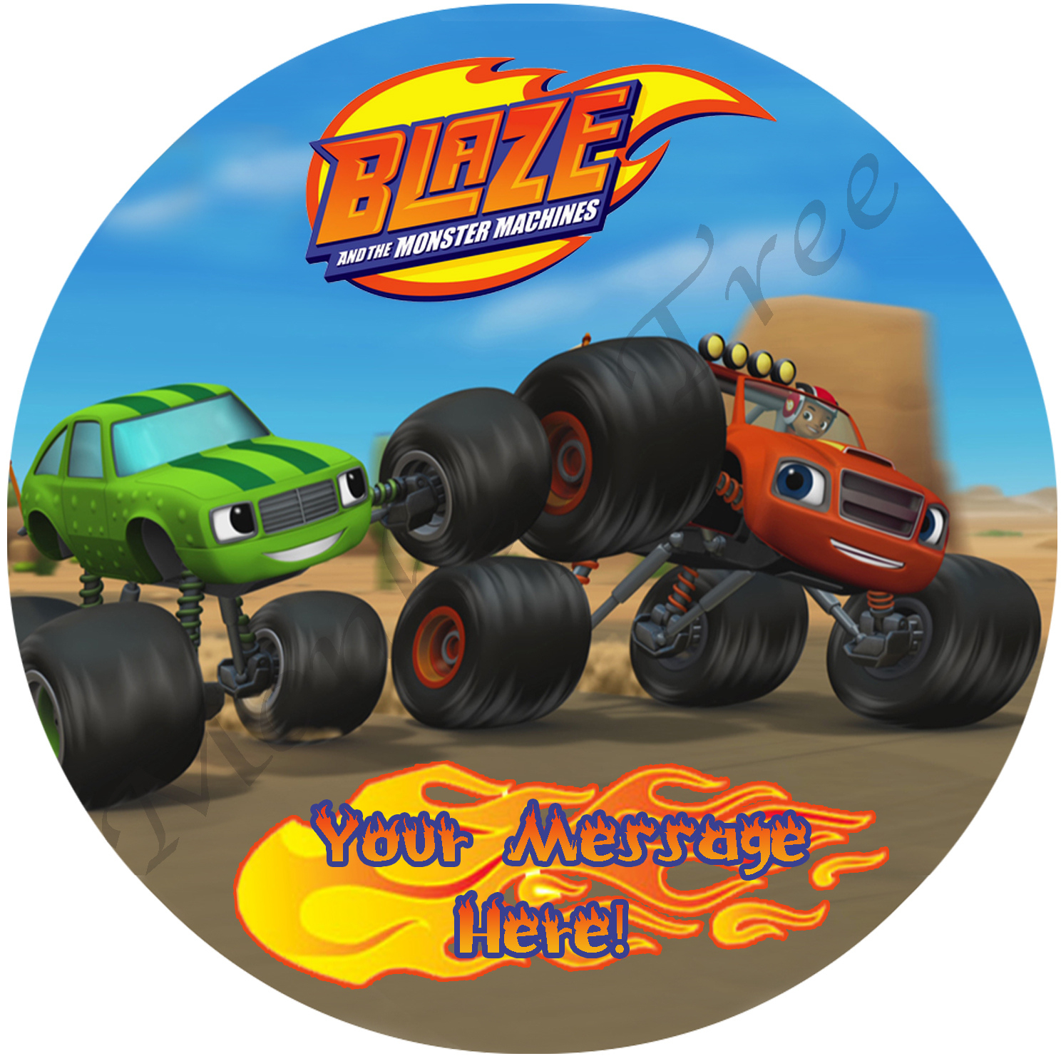 Blaze And The Monster Machines Edible Image - Blaze And The Monster Machines Circle , HD Wallpaper & Backgrounds
