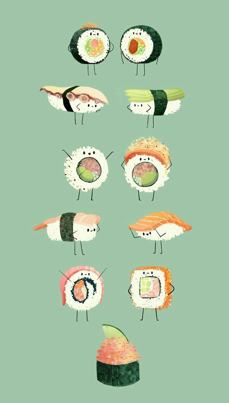 Wallpapers Comida Japonesa - Cute Sushi Wallpaper Iphone , HD Wallpaper & Backgrounds
