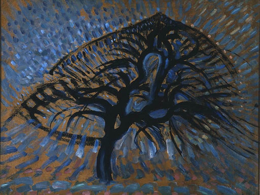 Apple Tree Pointillist Version By Piet Mondrian - Piet Mondrian Apple Tree , HD Wallpaper & Backgrounds