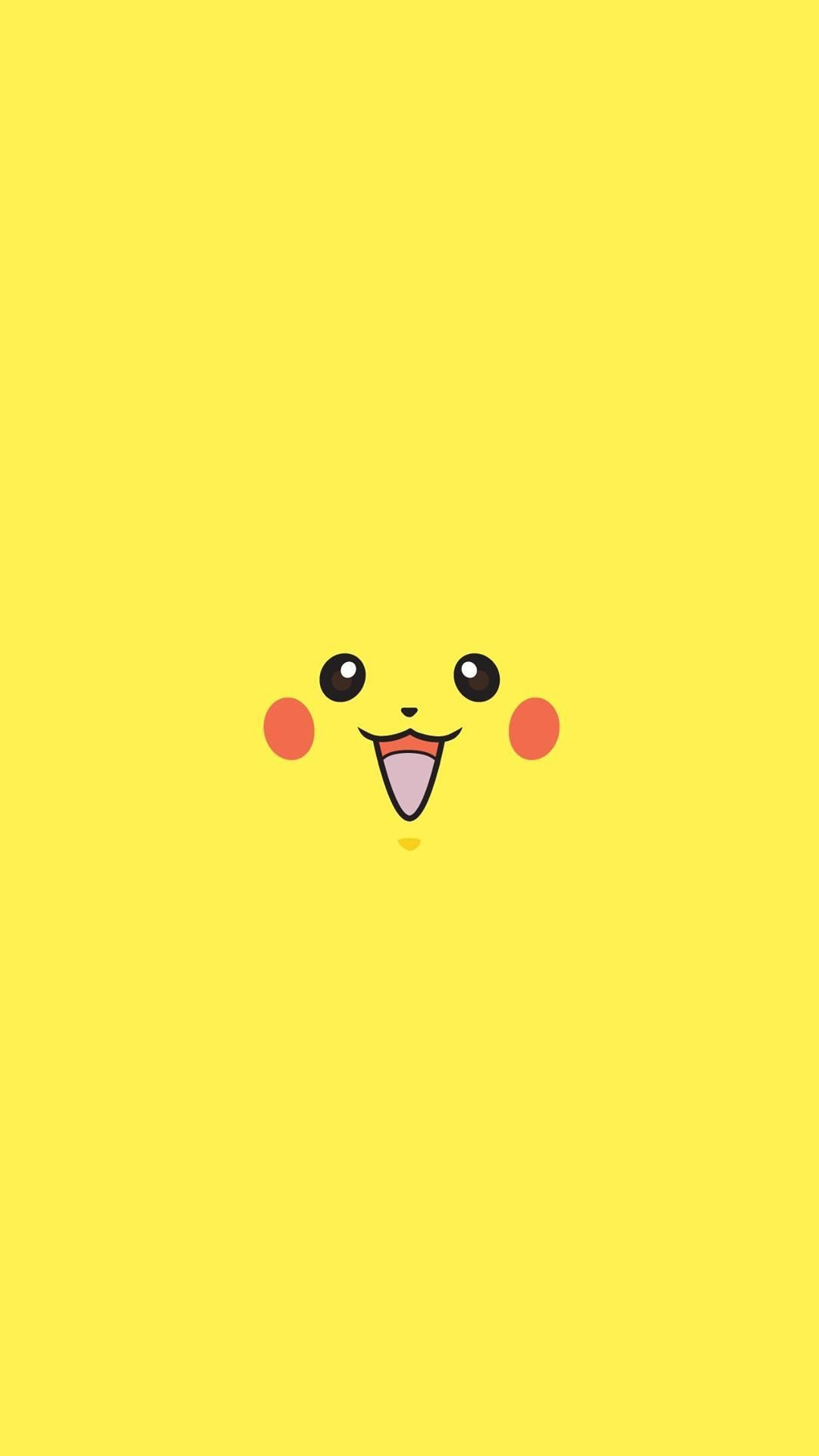Pikachu Pokemon Minimal Flat Iphone 6 Hd Wallpaper - Background Yellow Minimal , HD Wallpaper & Backgrounds