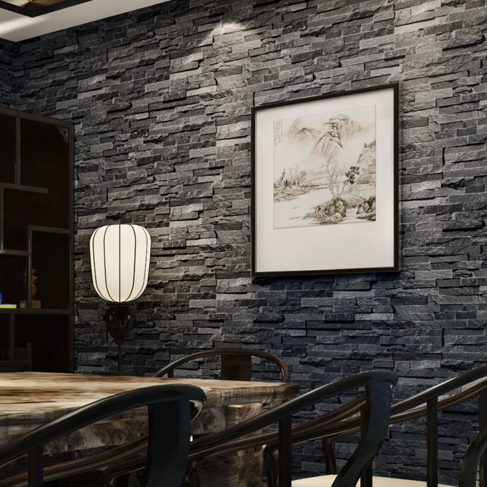 Dxg&fx Chinese Style 3d Simulation Stones Culture Stone - Grey Brick Wallpaper For Kitchen , HD Wallpaper & Backgrounds