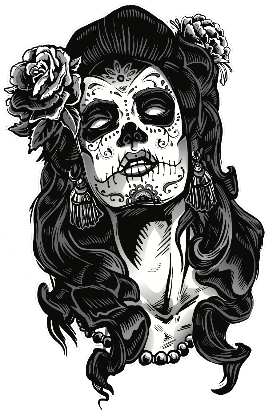Us Drawing Chicano - Dia De Los Muertos Black And White , HD Wallpaper & Backgrounds
