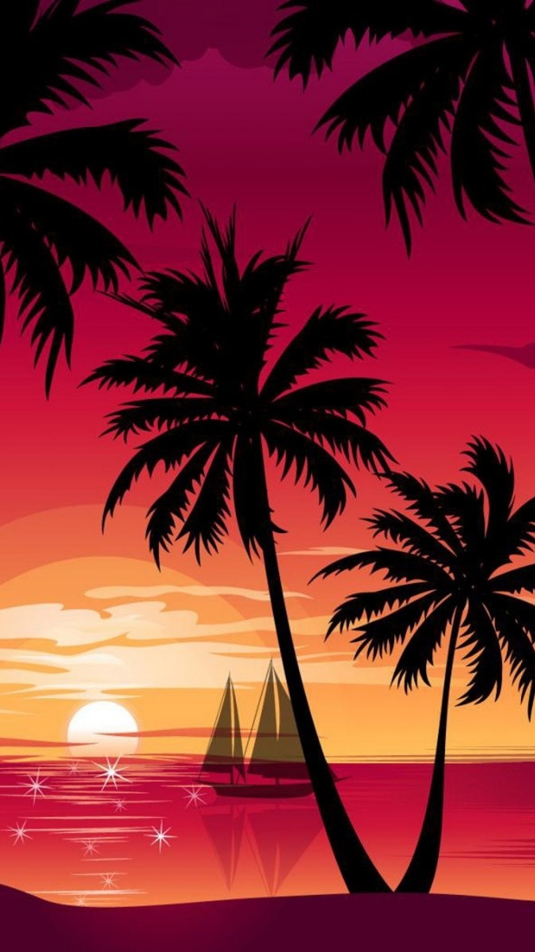 Palm Trees In A Sunset , HD Wallpaper & Backgrounds
