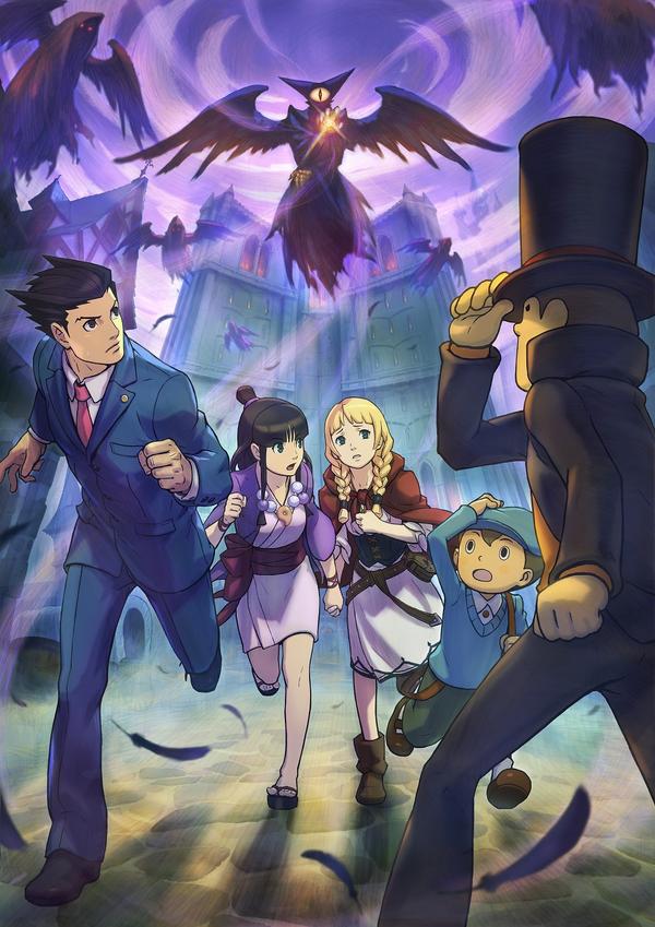 Pl Vs Pw Running From Witch - Professor Layton Vs Phoenix Wright Witch , HD Wallpaper & Backgrounds