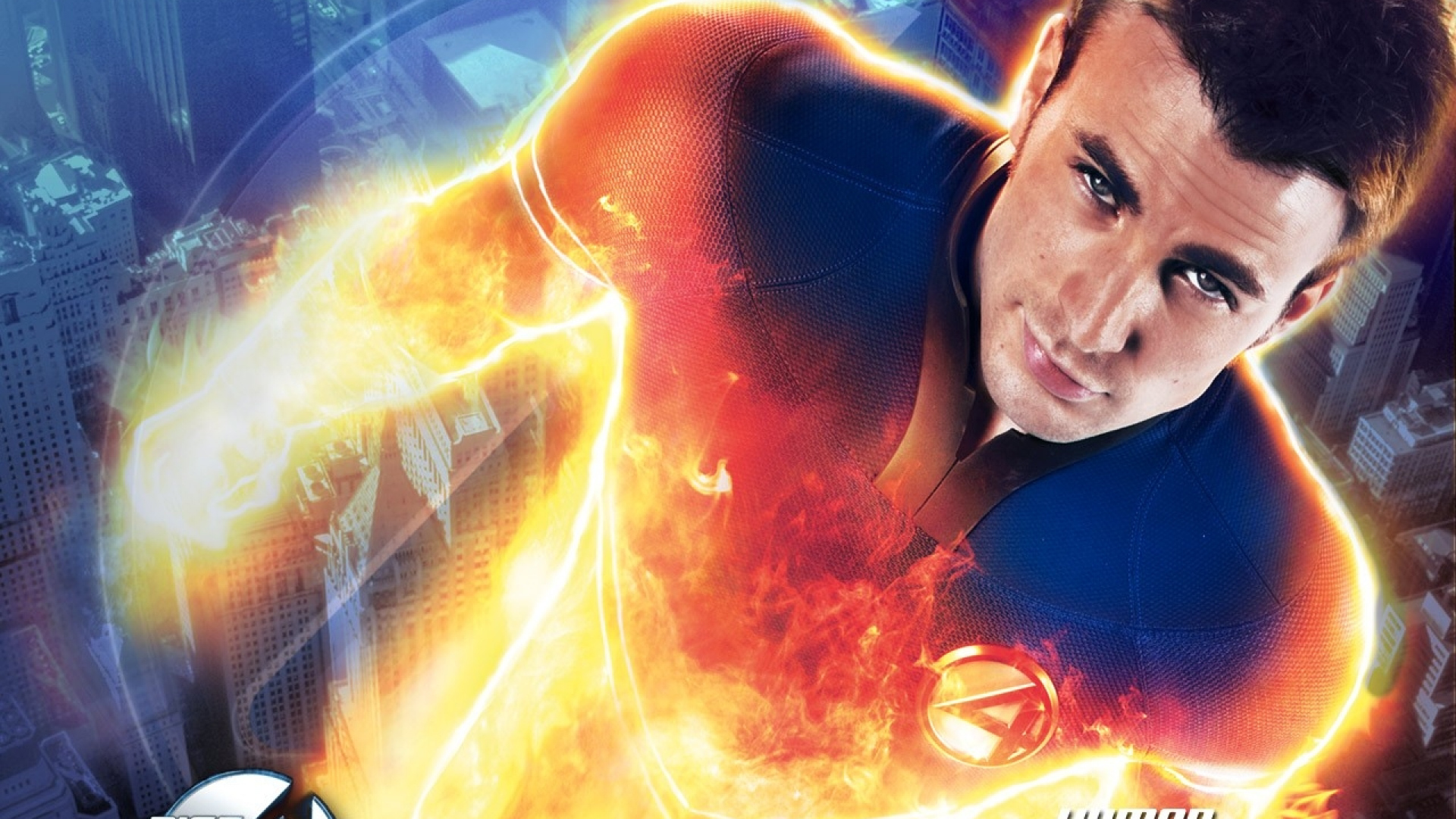 Chris Evans As Human Torch In Fantastic Four - Human Torch Fantastic Four Silver Surfer , HD Wallpaper & Backgrounds