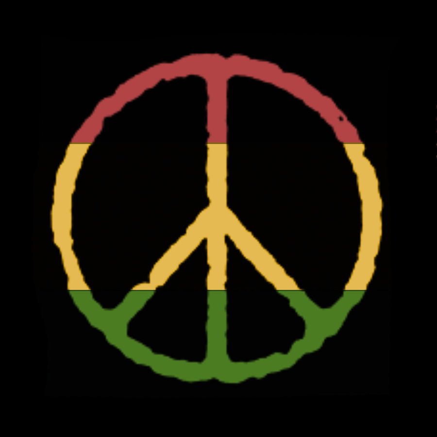 Reggae Wallpaper - Peace Sign Black Background , HD Wallpaper & Backgrounds