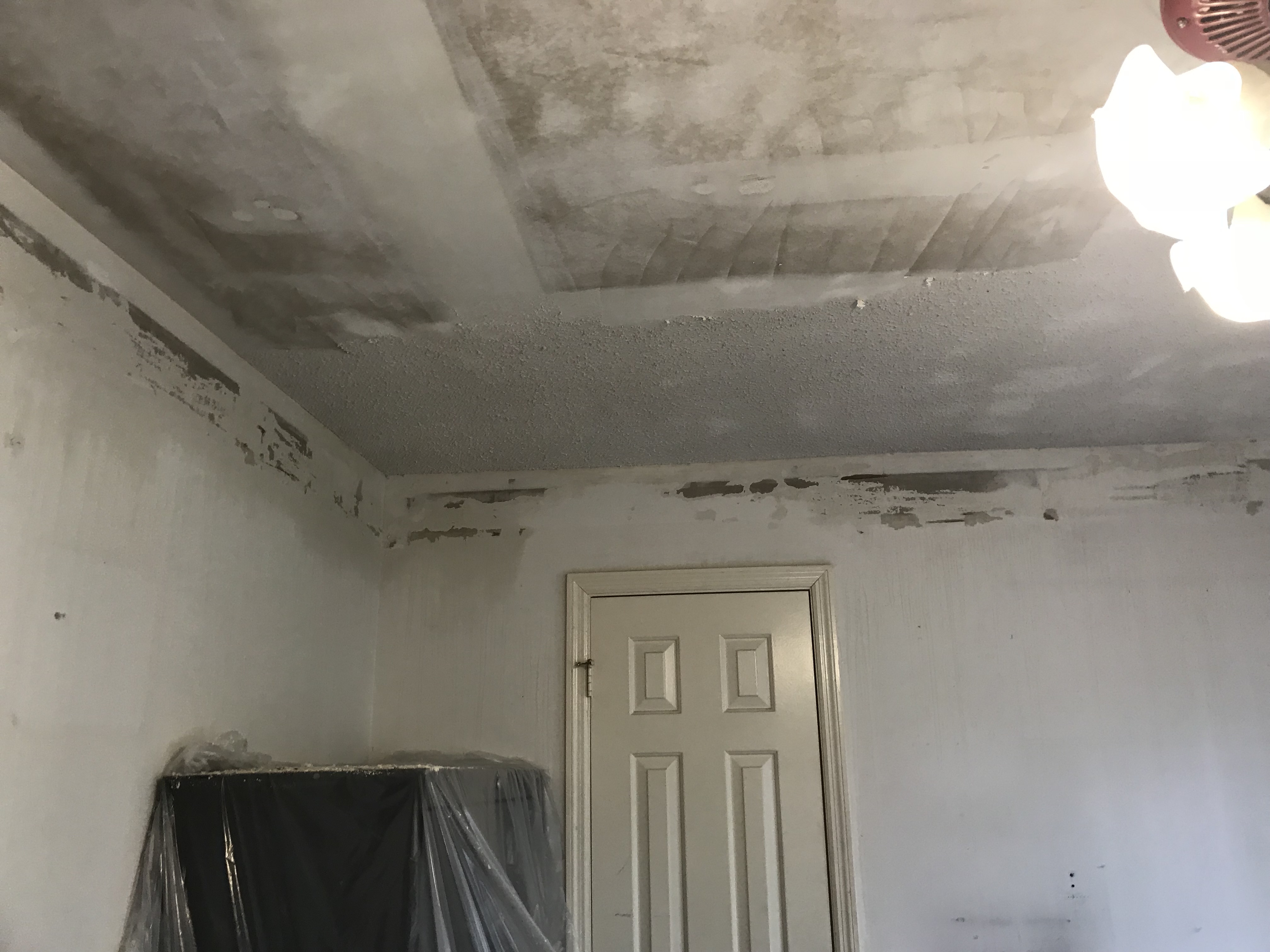 Small Bedroom Makeover Removing Wallpaper Popcorn Ceiling