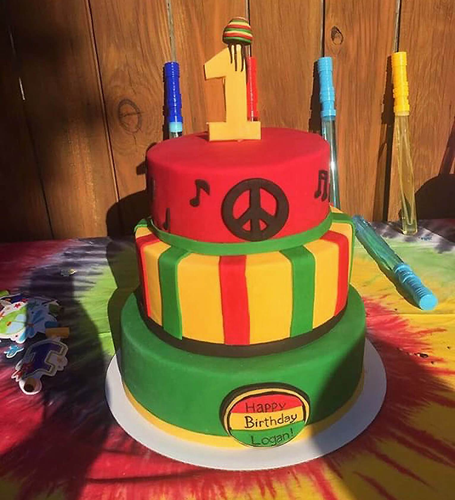 Birthday Cake In Red Yellow And Green With Rastafari - Reggae Themed Kids Party , HD Wallpaper & Backgrounds