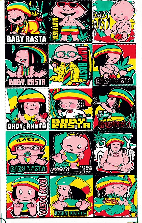[sheet Sticker 054] Baby Rasta Mania Cannabis Bob Marley - Sticker Bomb Rasta , HD Wallpaper & Backgrounds