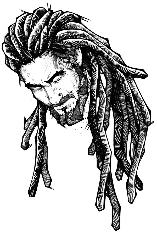 Drawn Man Dread - Man With Dreads Drawing , HD Wallpaper & Backgrounds
