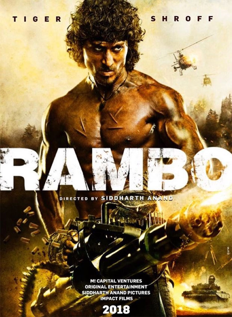 Tiger Turns Up All Macho For The First Rambo Poster - Tiger Shroff Rambo Look , HD Wallpaper & Backgrounds