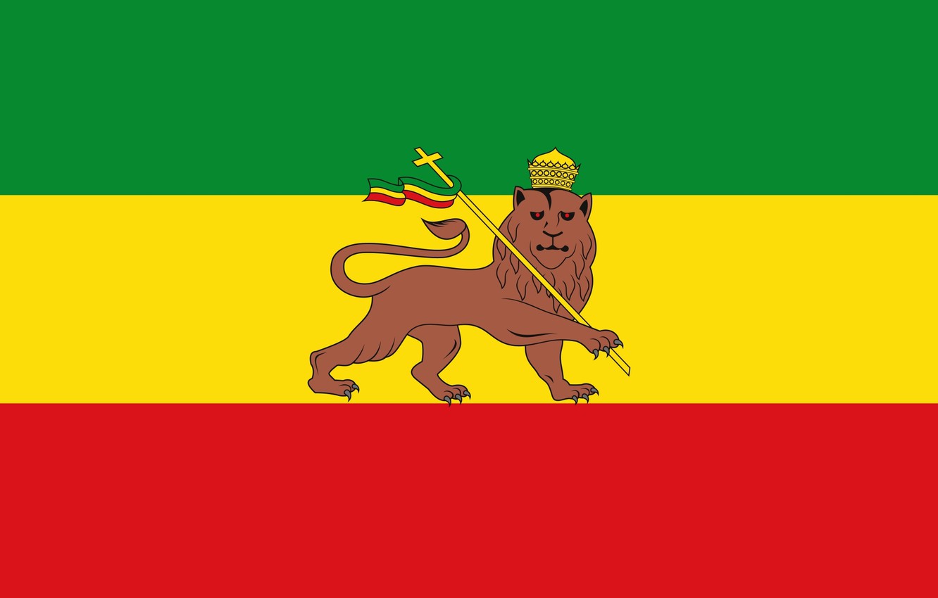 Photo Wallpaper Rastafari, Rasta Flag, Ethiopian Empire, - Kingdom Of Ethiopia Flag , HD Wallpaper & Backgrounds