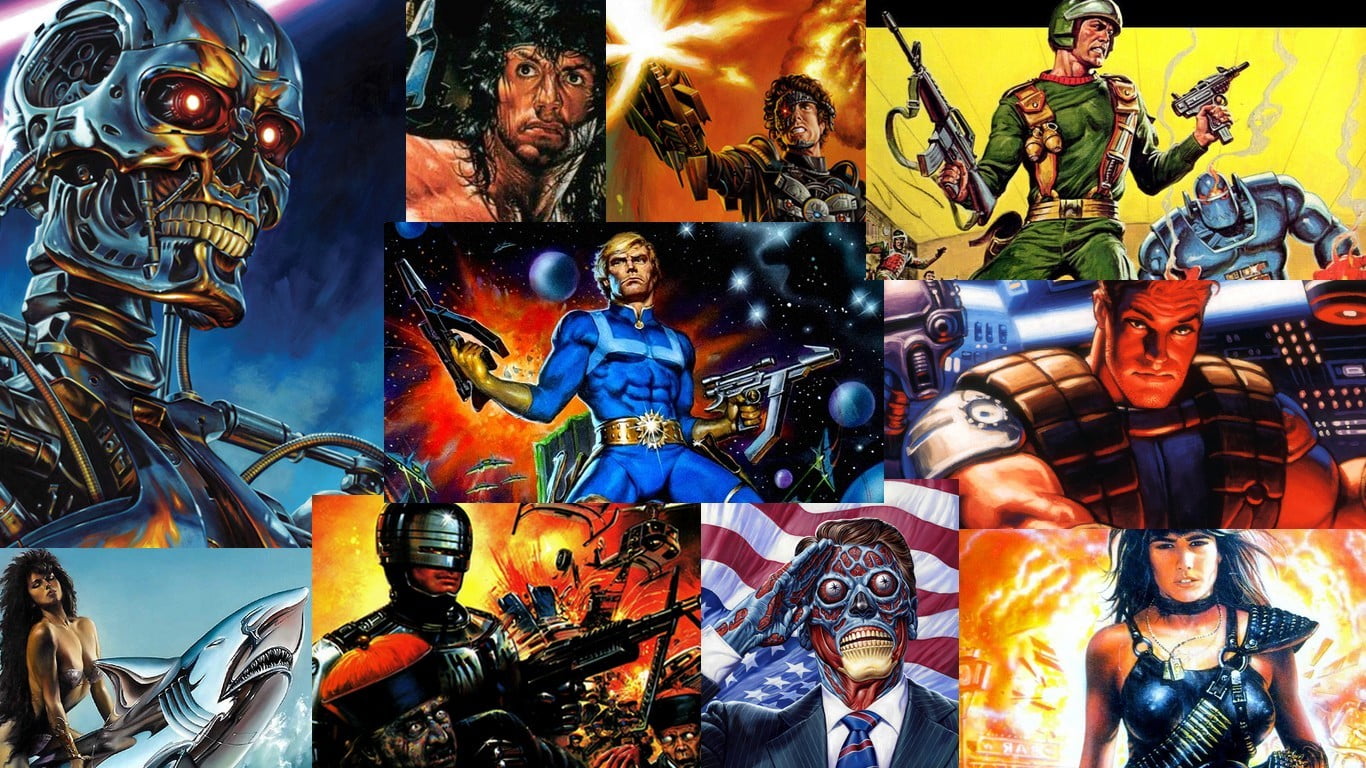 Robocop Collage, 1980s, Robocop, Rambo, Terminator - Robocop Rambo Terminator , HD Wallpaper & Backgrounds