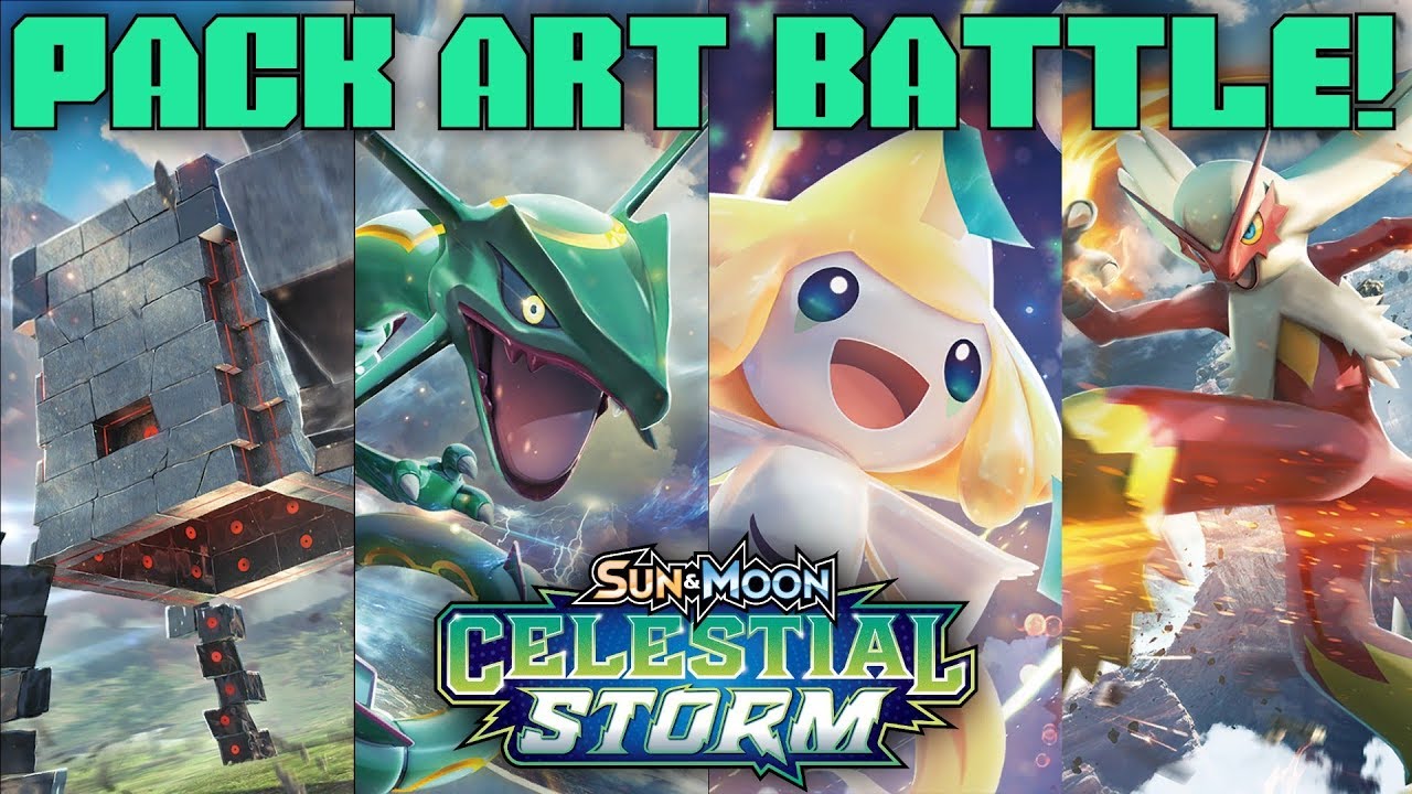 Pokemon Celestial Storm Pack Art Battle Rayquaza Vs - Pc Game , HD Wallpaper & Backgrounds