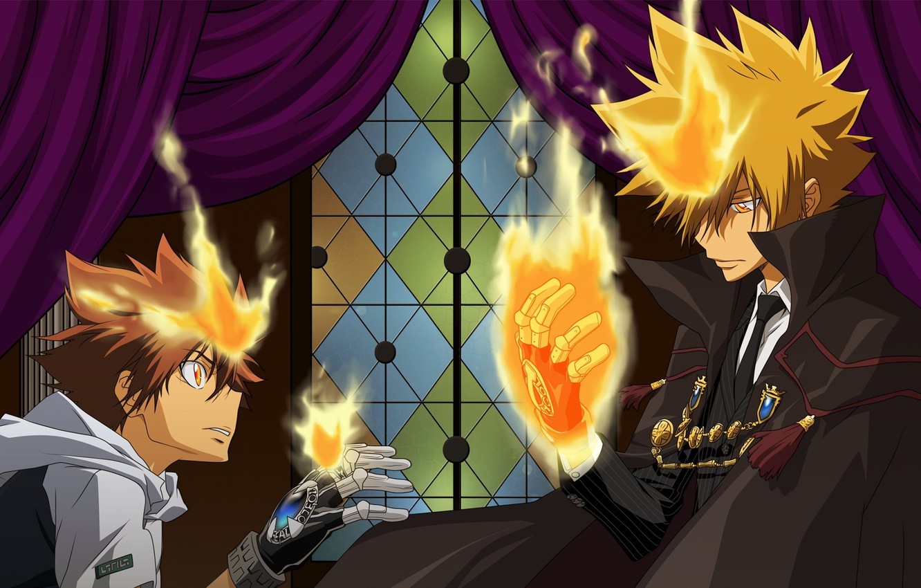 Photo Wallpaper Hitman, Fire, Flame, Game, Anime, Mafia, - Katekyo Hitman Reborn Mobile , HD Wallpaper & Backgrounds