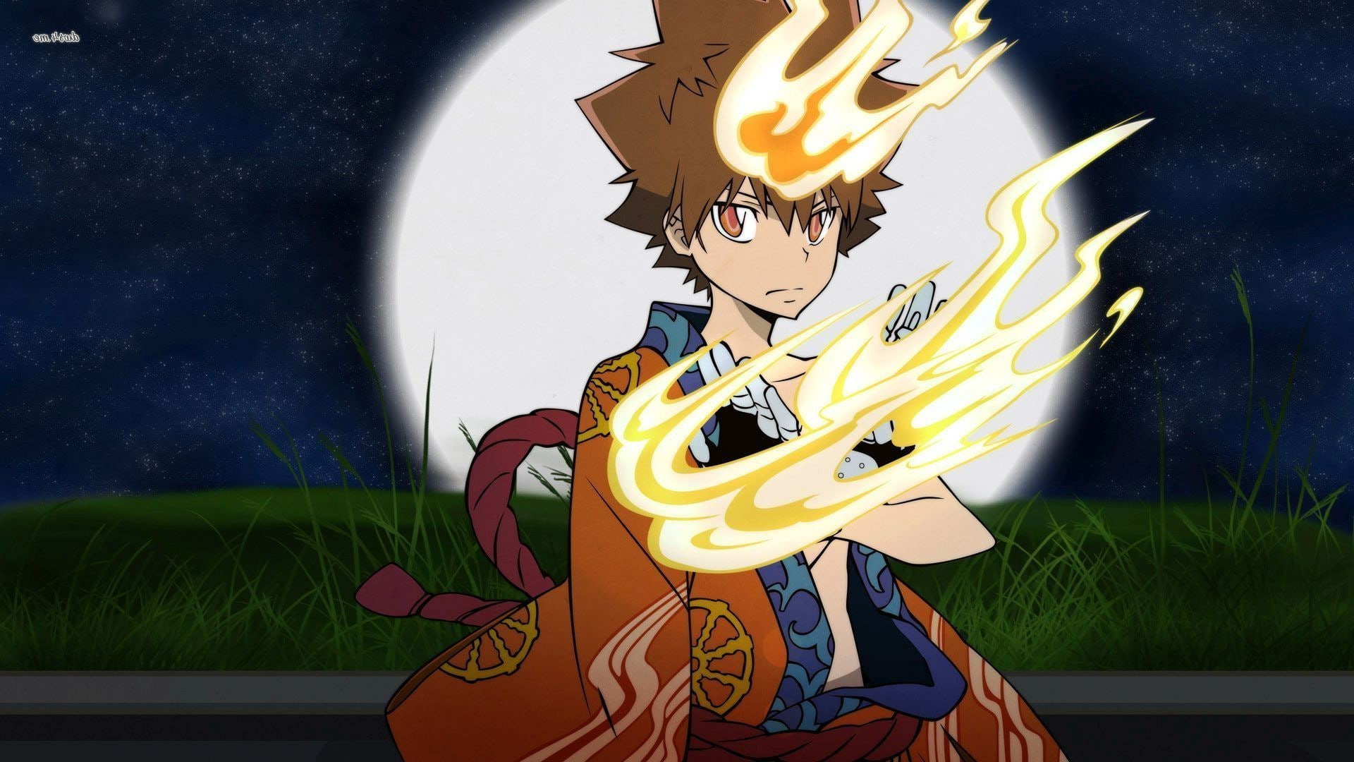 Anime Boys Katekyo Hitman Reborn Kimono Moon Night