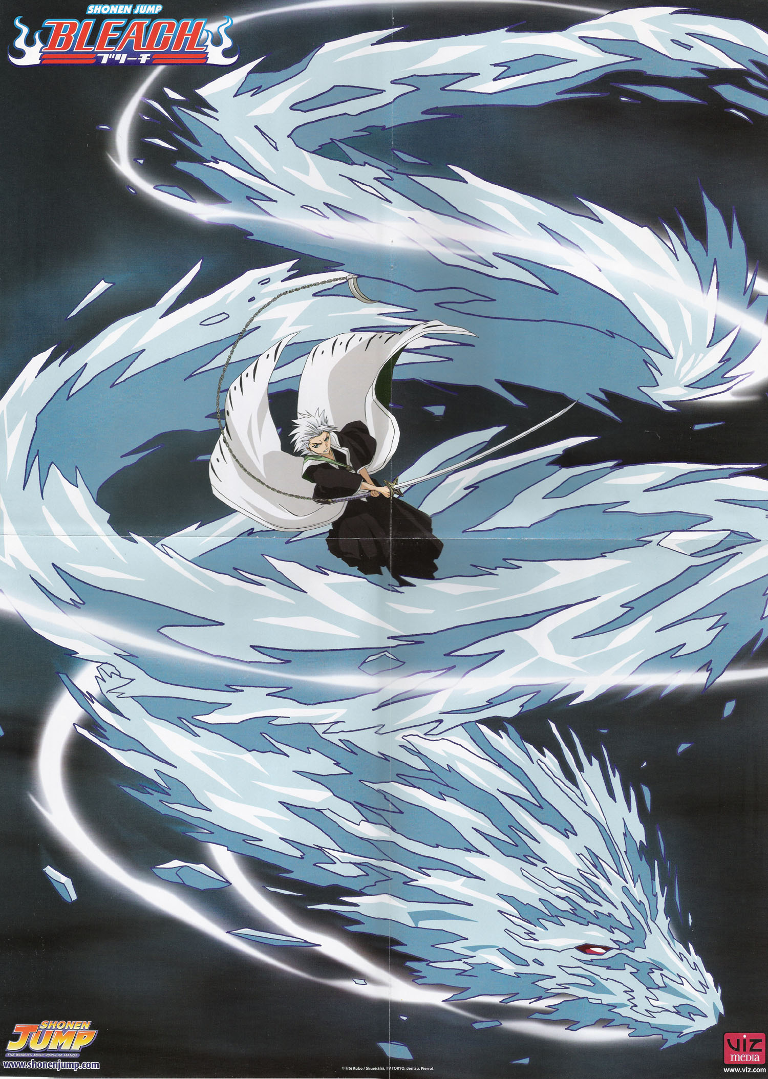 View Fullsize Hitsugaya Toushirou Image - Toshiro Hitsugaya Bankai Dragon , HD Wallpaper & Backgrounds