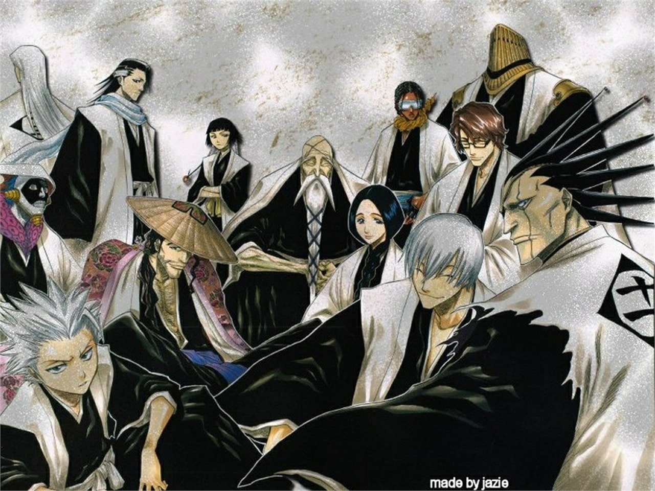 Bleach, Byakuya Kuchiki, Genryūsai Shigekuni Yamamoto, - Bleach Captains , HD Wallpaper & Backgrounds