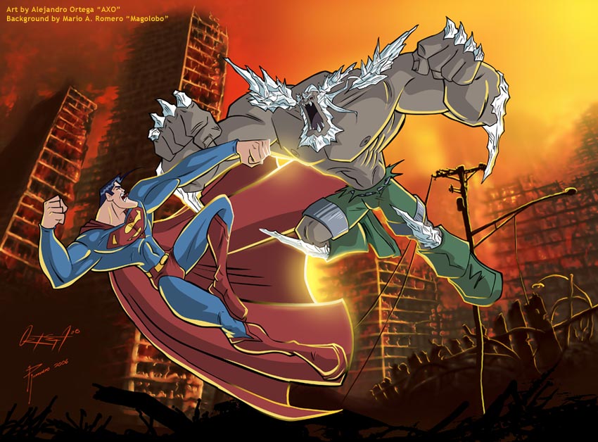 Superman Vs Doomsday Wallpaper - Dibujos De Superman Vs Doomsday , HD Wallpaper & Backgrounds