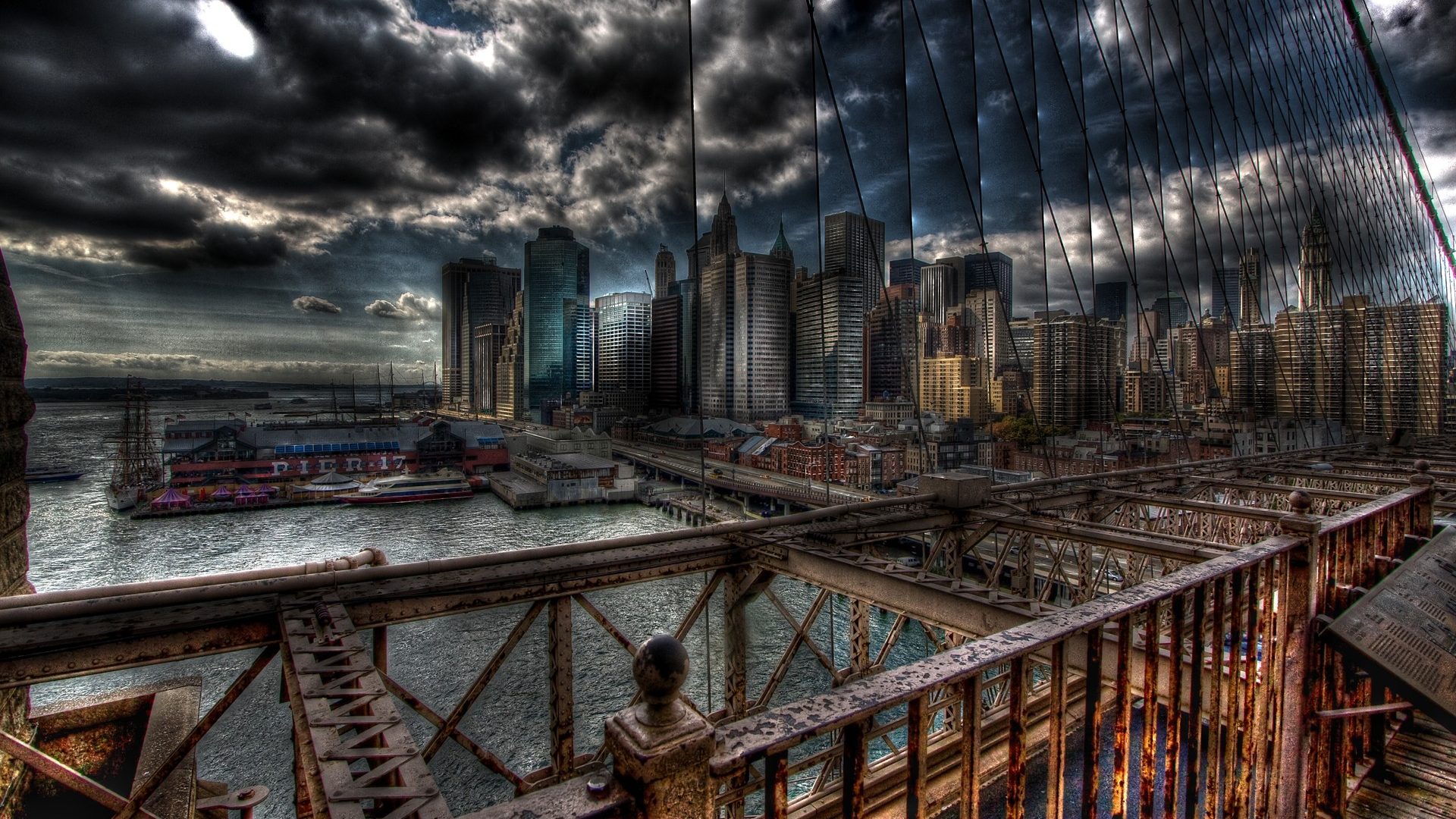 Skyscrapers Brooklin Brooklyn Doomsday City View New - Dark New York City , HD Wallpaper & Backgrounds
