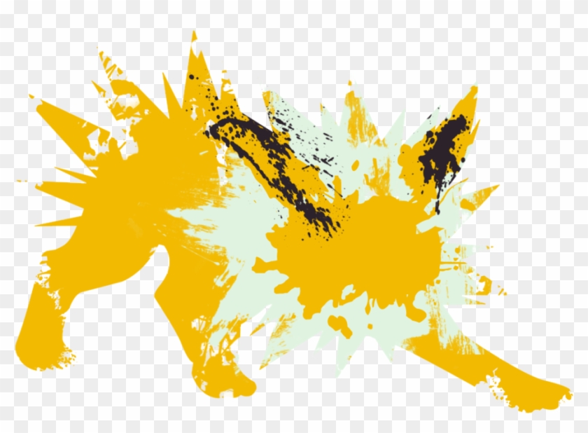 Jolteon Paint Splatter Graphics By Hollyshobbies On - Yellow Paint Splashes Transparent Background , HD Wallpaper & Backgrounds