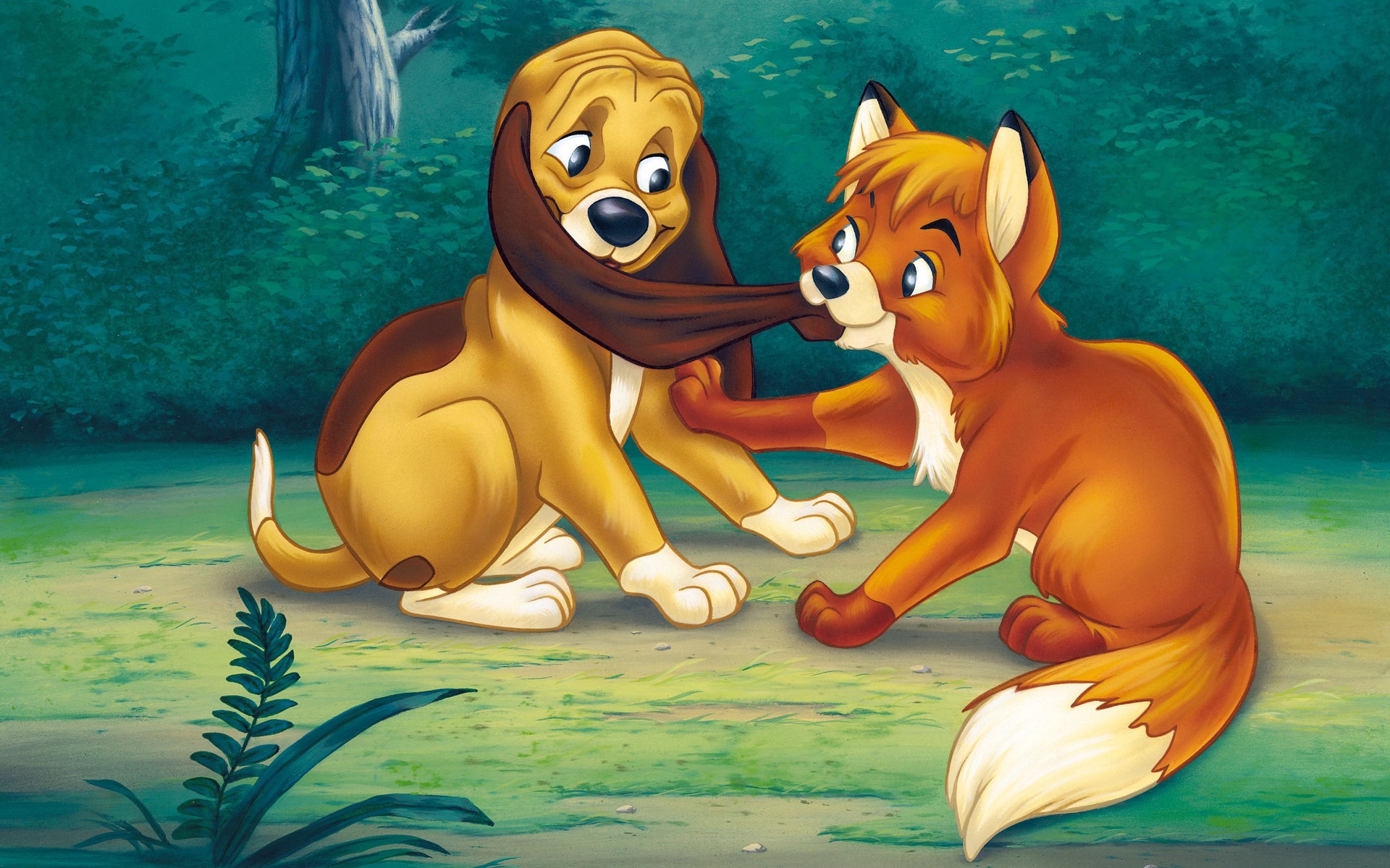 Wallpaper The Fox And The Hound, Tod, Copper - Fox And The Hound Movie Poster , HD Wallpaper & Backgrounds