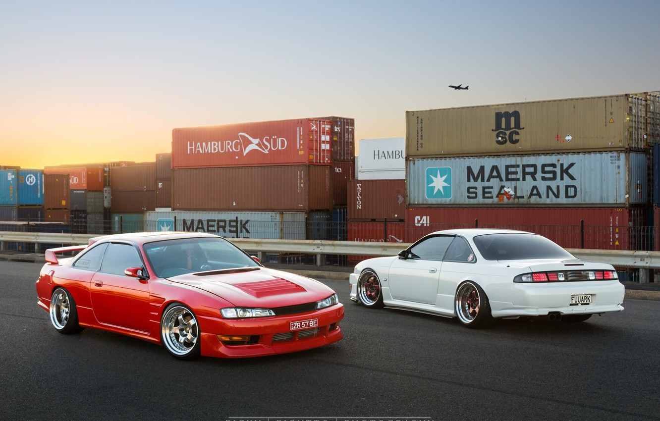 Photo Wallpaper Nissan, Turbo, Red, White, Japan, Jdm, - Nissan 200sx S14 Stance , HD Wallpaper & Backgrounds