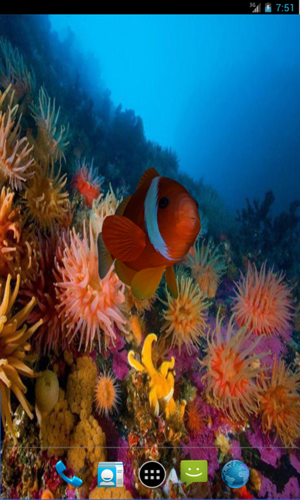 3d Clownfish Live Wallpaper - Marine Biology , HD Wallpaper & Backgrounds
